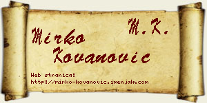 Mirko Kovanović vizit kartica